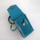 Women's leather mobile phone bag crossbody in turquoise color