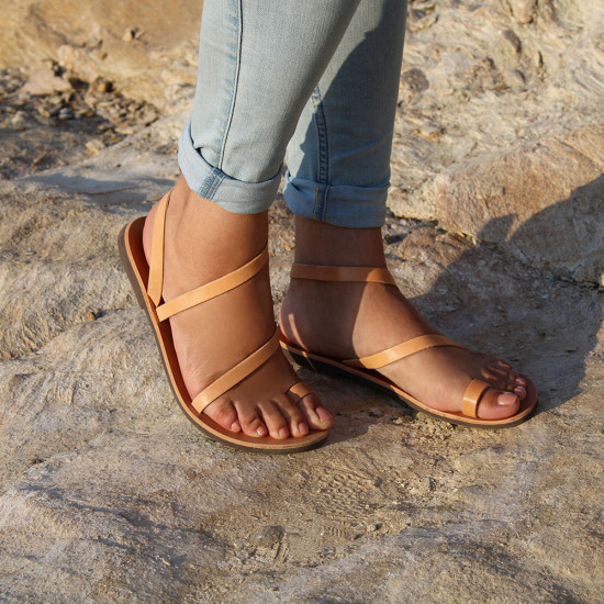 KNOSSOS leather sandals - natural colorNatural leather collection