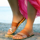 MADES leather sandals - beige - copper - brownExclusive collection