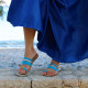 MYRTOS leather sandals - blue & silverColor collection