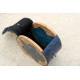 Olive wood handbag SANTORINI - blue leather