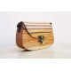 TINOS olive wood handbag - black leather