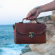 CHRISI leather handbag - natural color