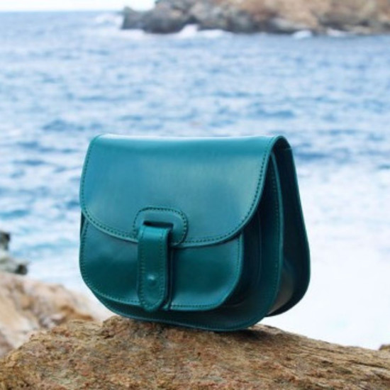 DONUSA leather handbag - turquoise color