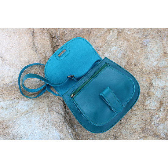 DONUSA leather handbag - turquoise color