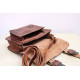 ITHAKA leather handbag - chocolate color