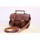 ITHAKA leather handbag - chocolate color