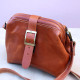 Women's leather handbag in brown