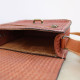 Women's leather handbag MINI KEA in natural brown color with pattern