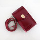 Women's leather crossbody mobile phone bag in red color