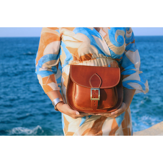 PASOS leather handbag - natural color