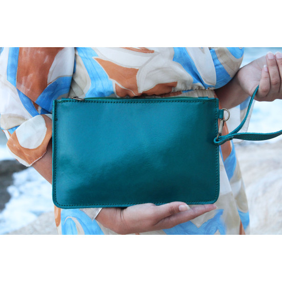 RO leather handbag - turquoise