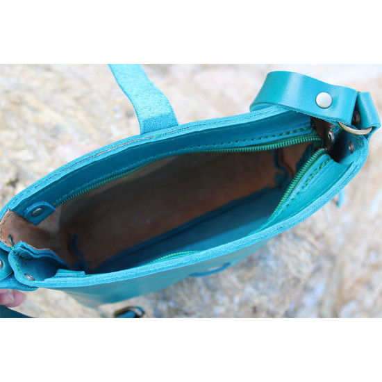 SARIA leather handbag - turquoiseCrossbody leather bags