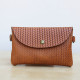 Women's leather crossbody and envelope and waist bag TOLO 3in1 - natural brown