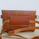 Women's leather crossbody and envelope and waist bag TOLO 3in1 - natural brown