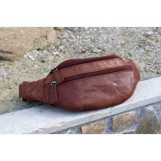 DOKOS leather waist bag - light brownWomen s leather waist bags