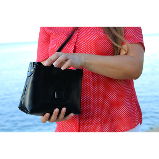 Women's leather handbag SARIA - black | MARAKI