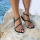 Women's leather sandals Assos in black color