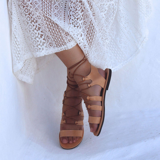 DILOS leather sandals - natural color