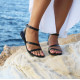 Women's Larisa summer sandals in a beautiful black colour with a unique design