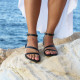 Women's Larisa summer sandals in a beautiful black colour with a unique design