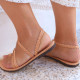 Women's leather sandals in natural colour