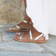 Women's leather sandals Knossos in gold color