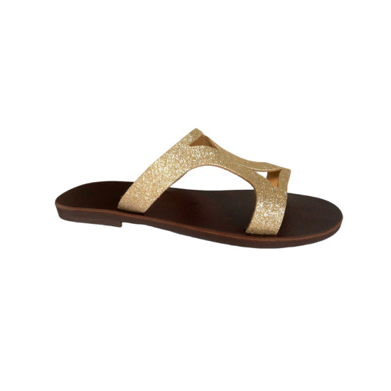 NAXOS leather sandals - glitter goldExclusive collection