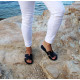 Elegant women's sandals Pelagia made of real cowhide leather