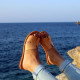 PELAGIA leather sandals - natural colorNatural leather collection