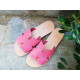 PELAGIA leather sandals - pink colorColor collection