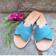 Women's Tripoli sandals in green handmade in Greece