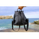 Women's leather backpack in black colour