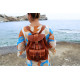 Large KASOS leather backpack in natural brown colour