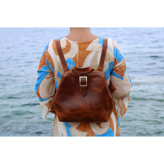 KYMO leather backpack - chocolate color