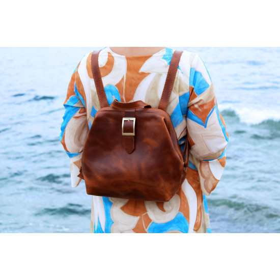 KYMO leather backpack - chocolate color