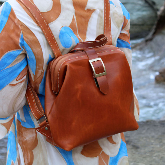 KYMO leather backpack - natural color