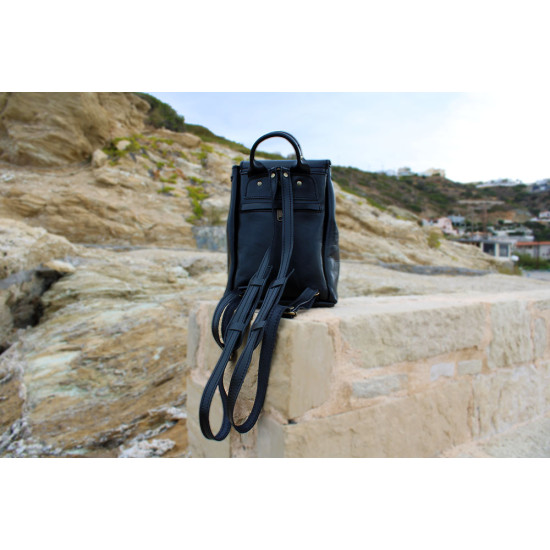 TILOS leather backpack - blackWomen s leather backpacks