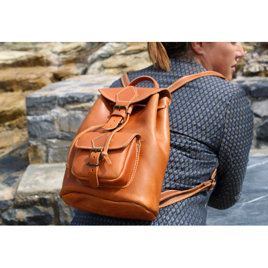 TILOS leather backpack - light brownWomen s leather backpacks