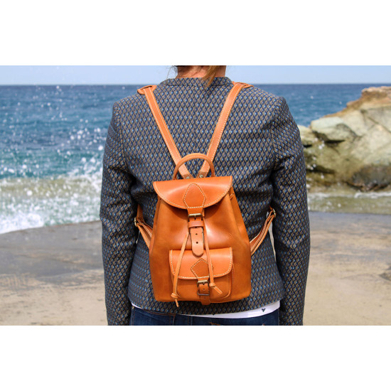 TILOS leather backpack - light brownWomen s leather backpacks