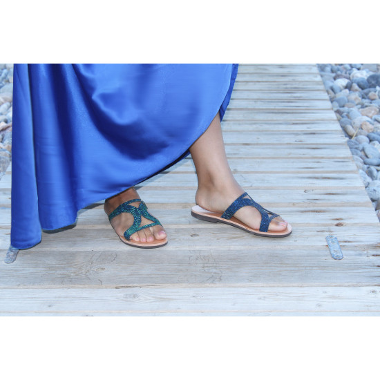 NAXOS leather sandals - rainbow blueExclusive collection