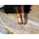 NAXOS leather sandals - glitter goldExclusive collection